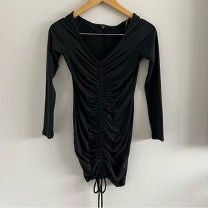 Iris Black Ruched Bodycon Dress – Size Small